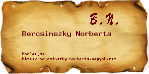 Bercsinszky Norberta névjegykártya